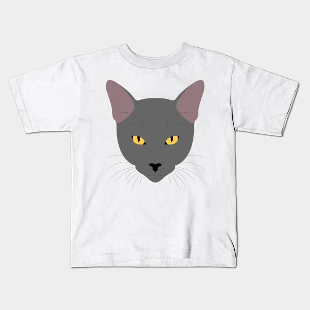 Grey Cat Kids T-Shirt by ElementalMerch
